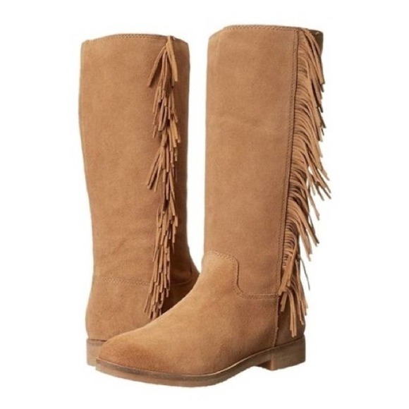 Lucky Brand Shoes - Lucky Brand Grayer Boot Tan Fringe Suede Boots 8.5